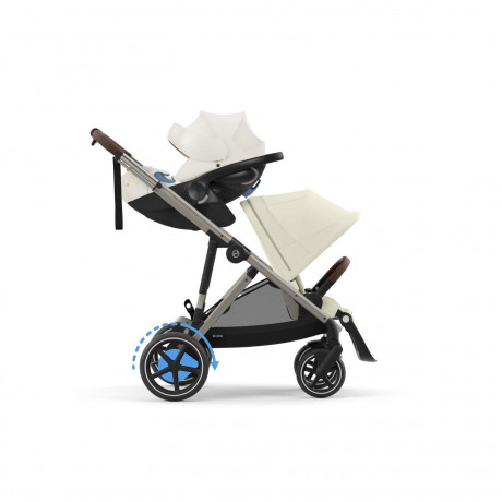 Cybex - Poussette e-Gazelle S - Taupe/Seashell Beige