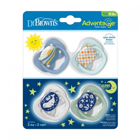 Dr. Brown's - Advantage sucettes stage 1 (brillantes dans le noir)