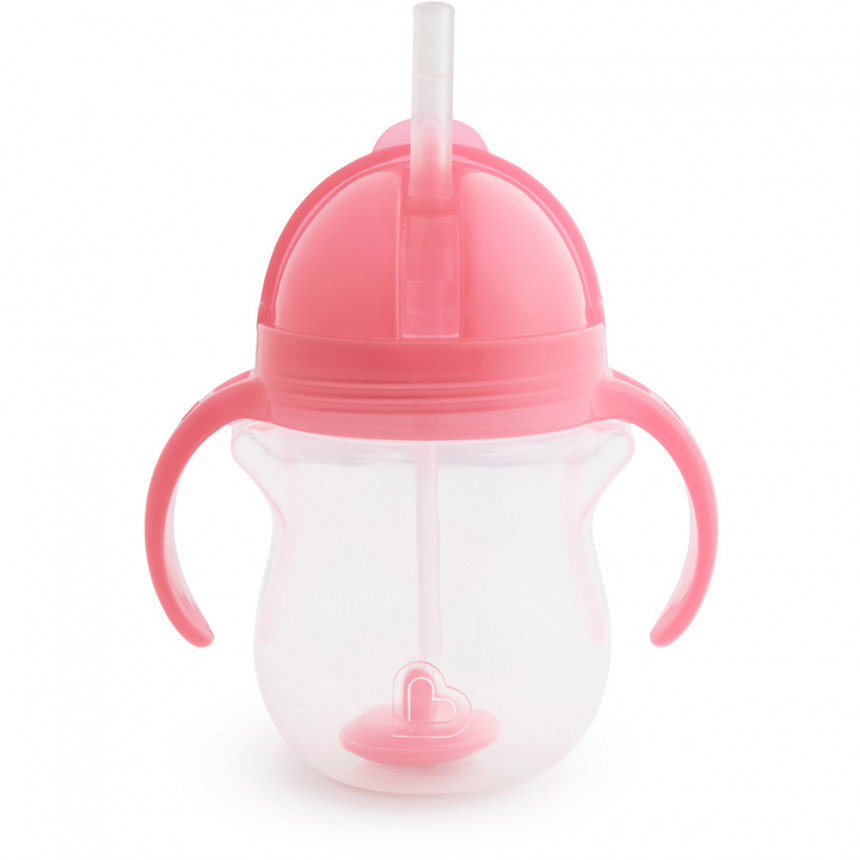 Munchkin - Tasse d'apprentissage Flexi Straw Click Lock 7 oz - Rose