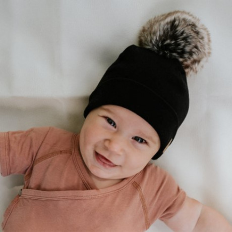 Petit Coulou - Bonnet pour bébé avec pompom (0-6m)