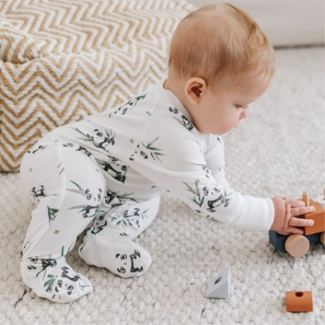 Perlimpinpin - Combinaison en bambou pour bébé - Pandas