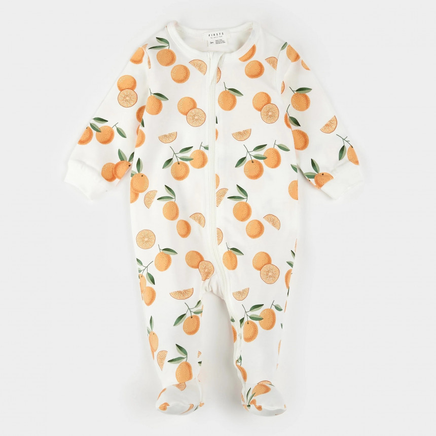 Petit Lem - Combinaison en Coton Biologique - Oranges