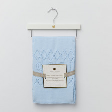 Piccolo Bambino - Couverture en tricot pointelle pour bébé - Bleue