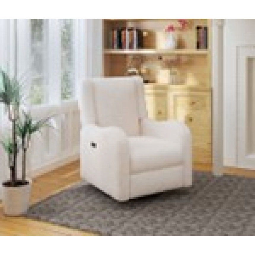 Lil Angels - Fauteuil inclinable électrique pivotant Alice - Cream Boucle